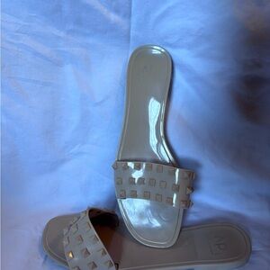 DV by Dolce Vita Studded Tan Slide Sandals